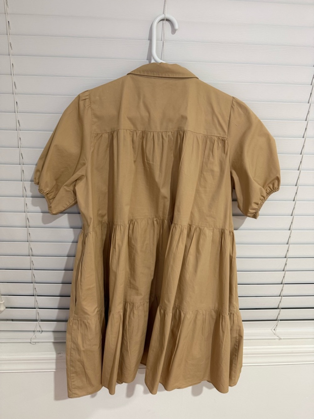 Zara Tan Tiered Button-Front Mini Dress - Picture 3 of 3